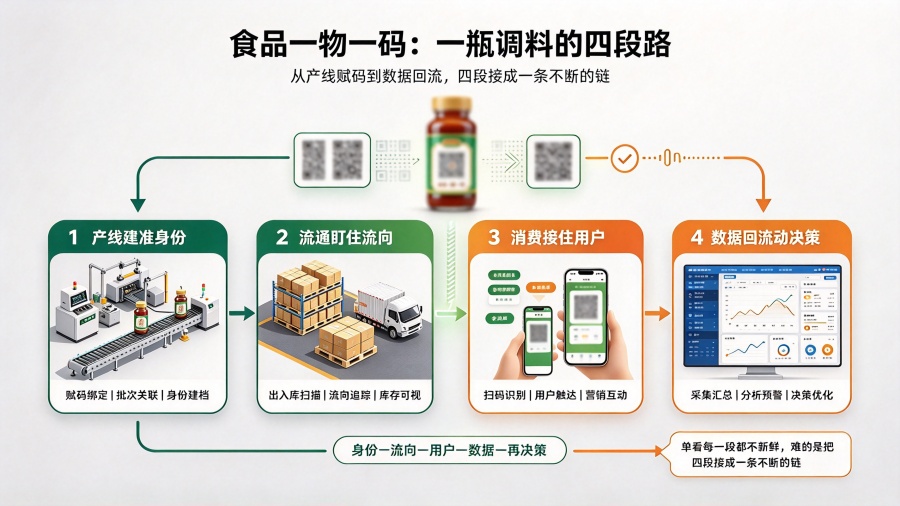 食品一物一码：从产线赋码到数据回流，一瓶调料的四段路