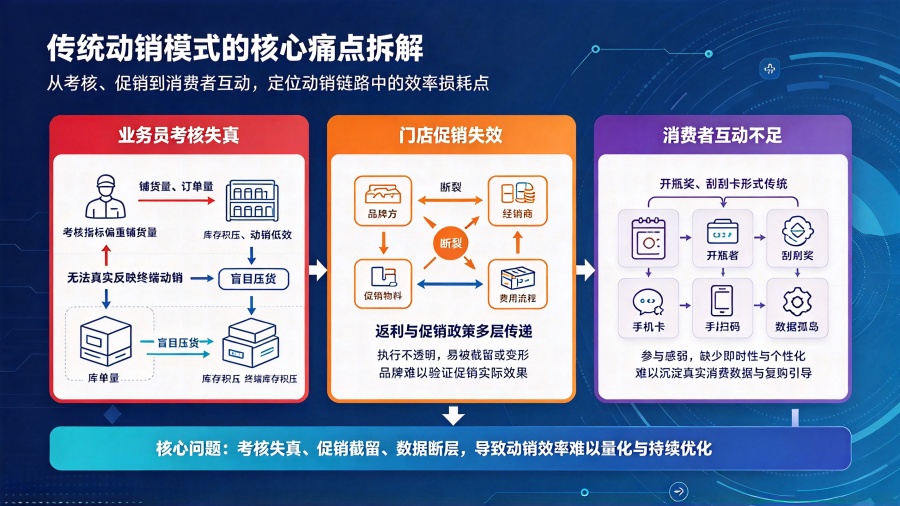 传统动销模式的核心痛点拆解以及一物一码终端动销方案的拆解